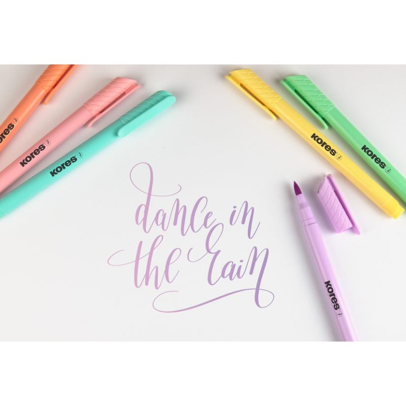 Kores brush tip marker Pastel Stijl, pastel colours, brush tip, 6 pieces