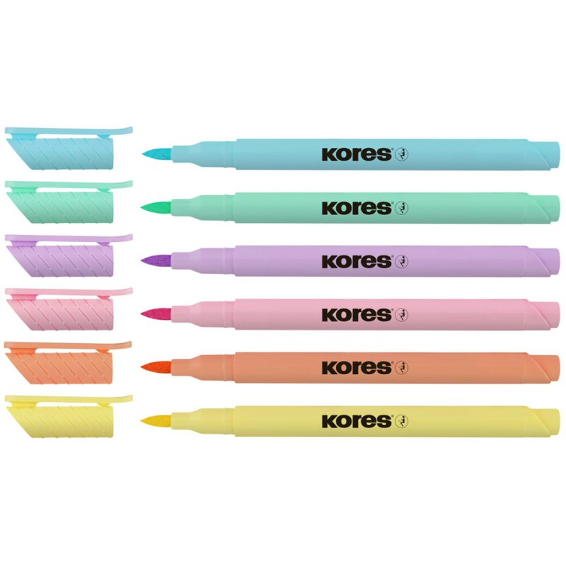 Kores brush tip marker Pastel Stijl, pastel colours, brush tip, 6 pieces