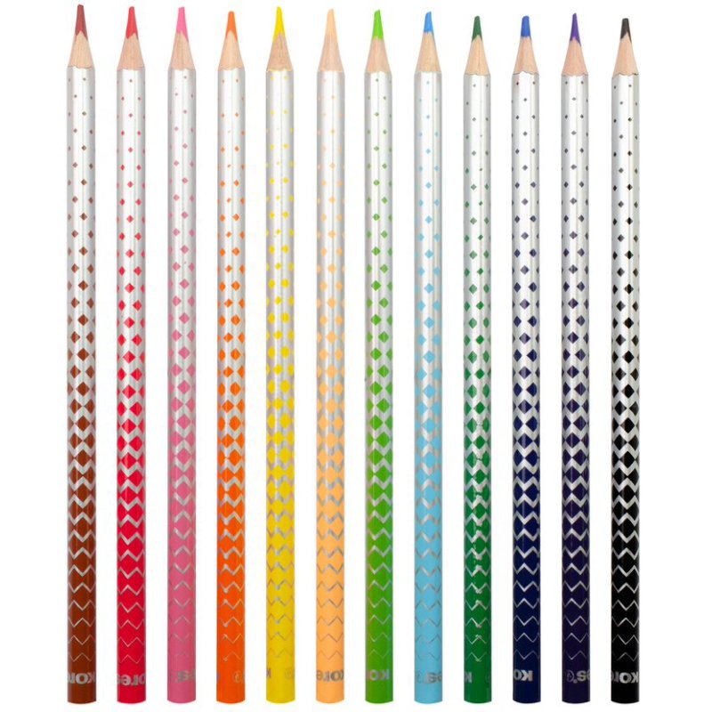 Kores KOLORES Magik colouring pencils, triangular, erasable, 12 pieces