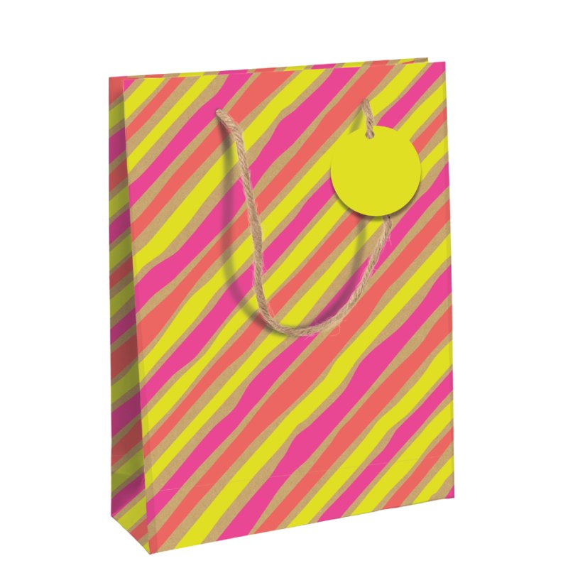 Clairefontaine sac cadeau néon grand, carton kraft 210 g/m², 373×118×275 mm