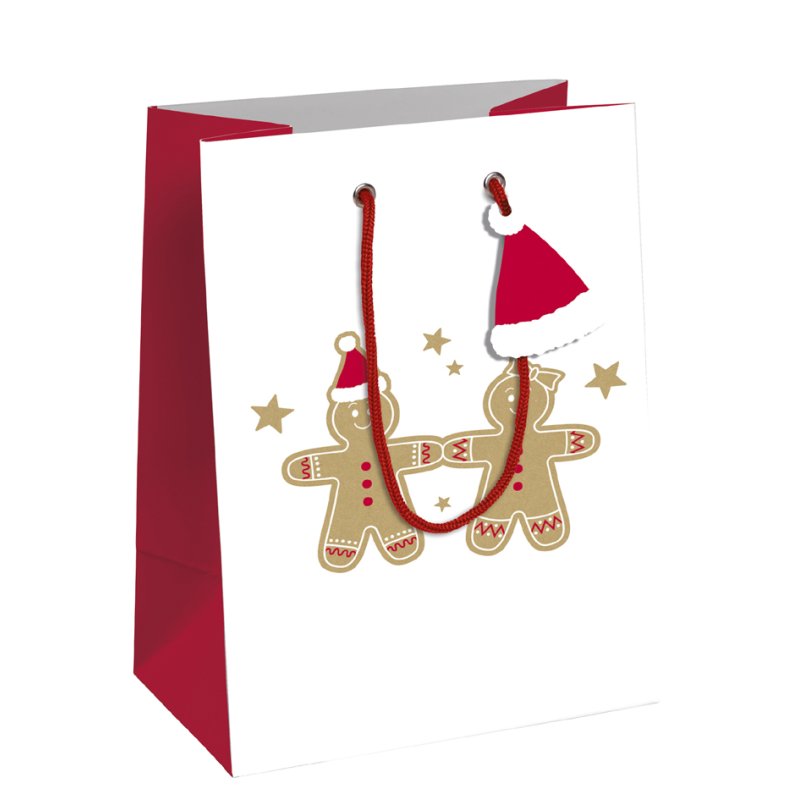 Clairefontaine sachet cadeau Noël Pain d'épices, petit, papier kraft, 215×102×253 mm