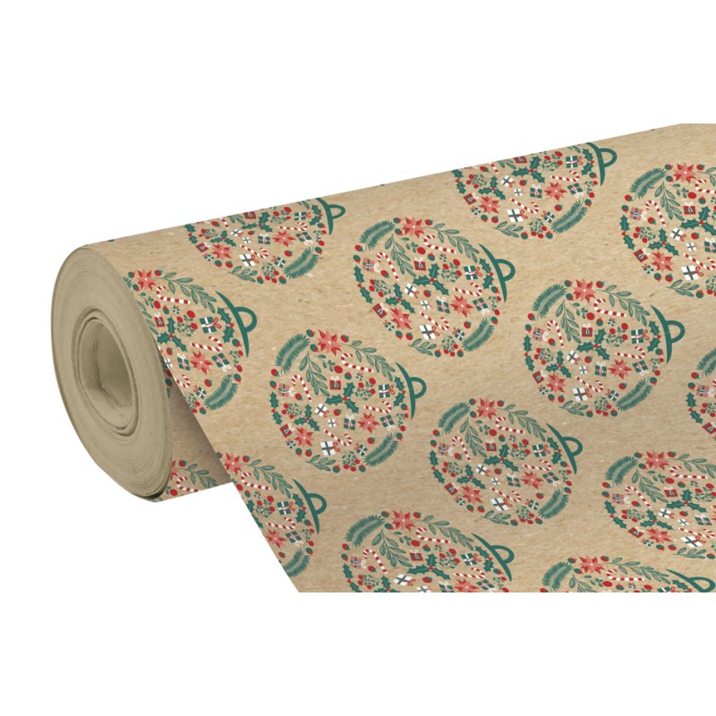 Clairefontaine papier cadeau Étoiles dorées, papier kraft 70 g/m², 700 mm × 50 m