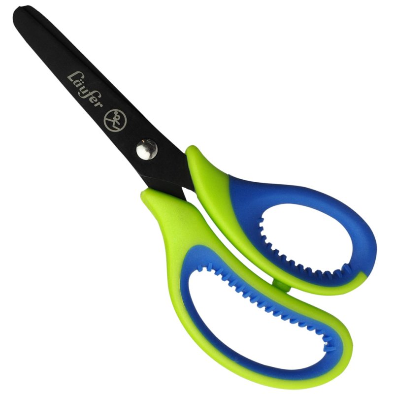 Läufer ciseau ergonomique, 130 mm, bleu/rouge, droitier