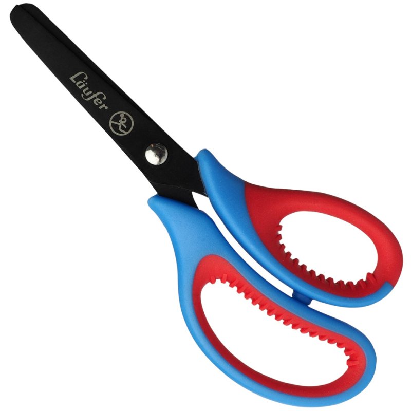 Läufer ciseau ergonomique, 130 mm, bleu/rouge, droitier