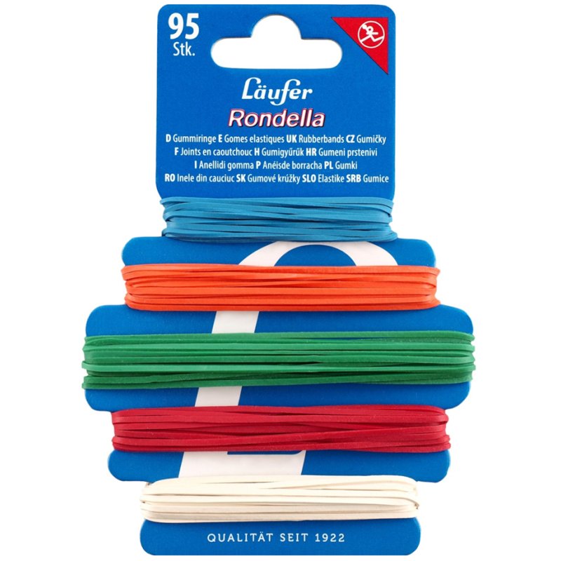 Läufer Rubber band assortment RONDELLA, 30-60 mm, assorted colours, 95 pieces