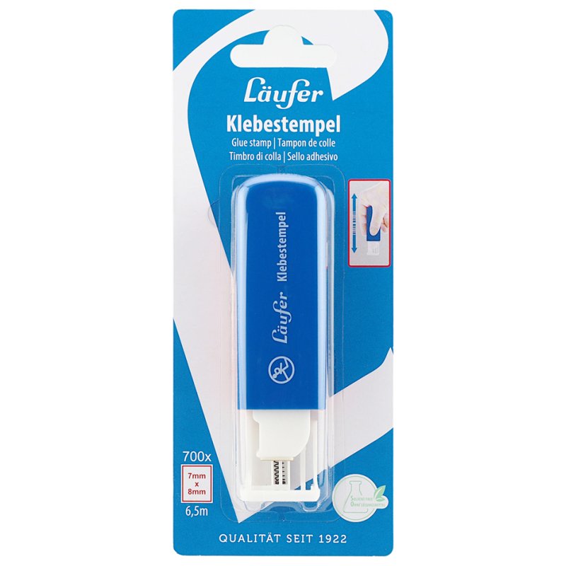Läufer tampon encreur, 700 pastilles adhésives, sans solvant, bleu/rouge