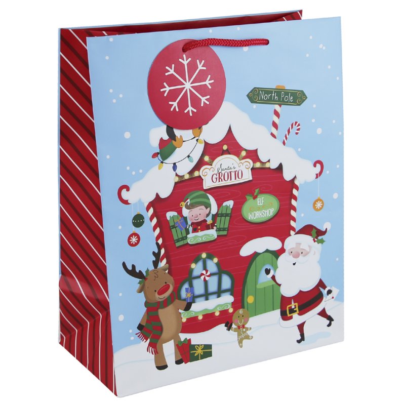 Clairefontaine Sac cadeau de Noël Maison en pain d'épices, 265×140×330 mm, 210 g/m²