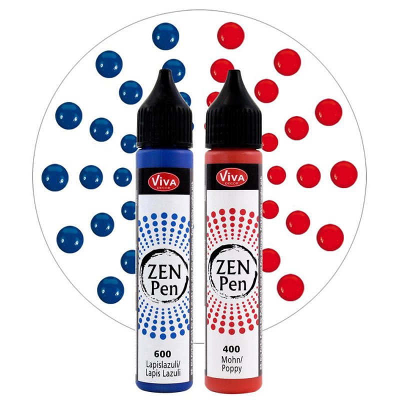 Viva Decor Ensemble de peintures Zen Courage et Force, pavot et lapis-lazuli, 2×28 ml