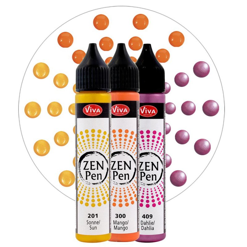 Viva Decor Zen-Pen coffret couleurs Jour à la mer, 3 pièces, 28 ml par couleur