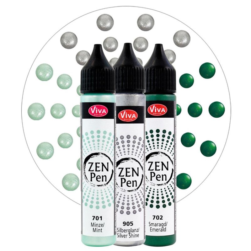 Viva Decor Zen-Pen coffret couleurs Jour à la mer, 3 pièces, 28 ml par couleur