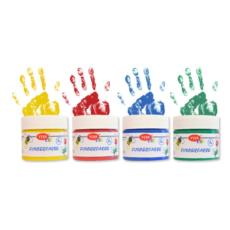 Viva Decor finger paint ViVA KIDS, basic colours, 4 × 100 ml, washable