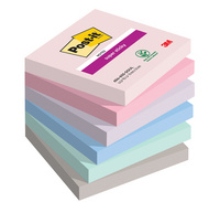 Post-it super sticky notes Soulful collectie, 76×76 mm, 6 blokken, 90 vel