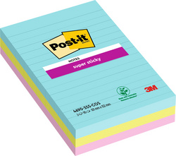 Post-it plaknotities Super Sticky Notes, 101×152 mm, Cosmic collectie, 3 blokken