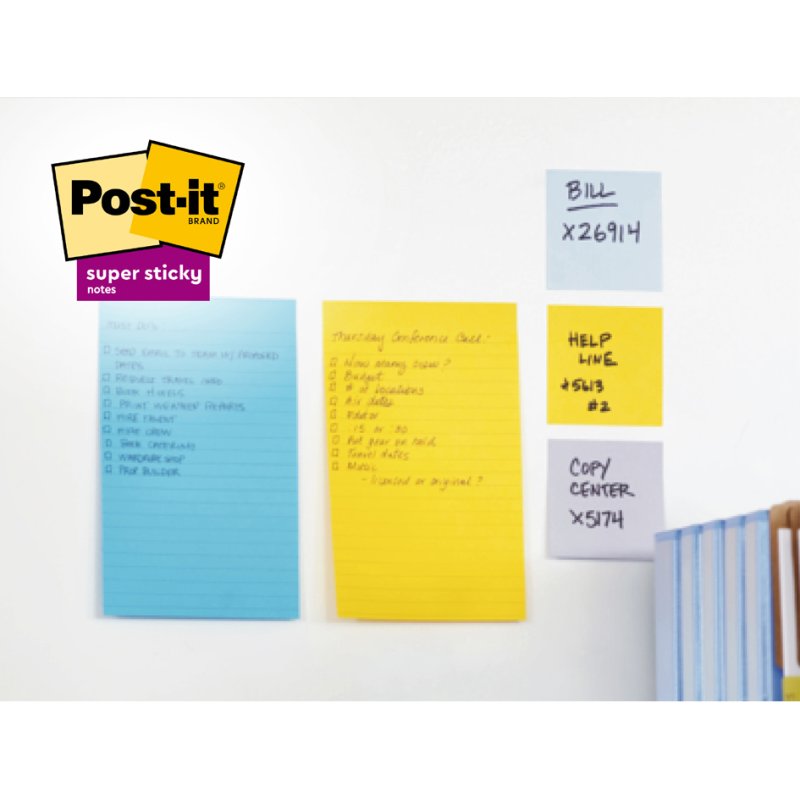 Post-it Super Sticky notes, ligné, 101×152 mm, 3 blocs