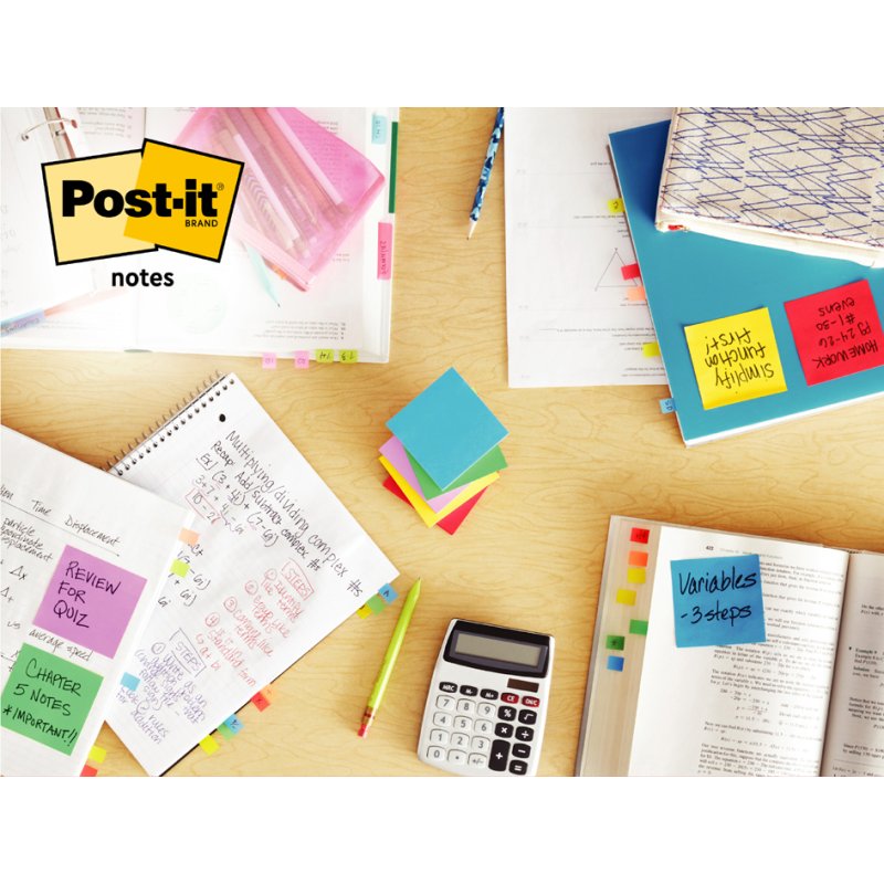 Post-it Notes adhésives Collection Poptimistic, 76×76 mm, 6 blocs de 100 feuilles