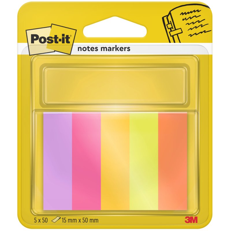 Post-it signets Beachside, 15×50 mm, 5 couleurs, 250 pièces