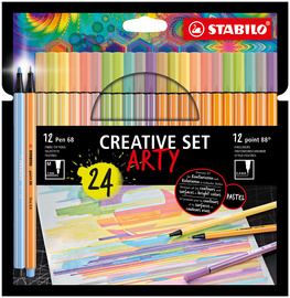 STABILO Point 88 en Pen 68 creatieve set ARTY, 24-delig, gekleurd gesorteerd