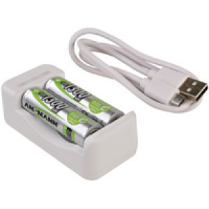 ANSMANN Basic II oplader met 2 AA batterijen 1.300 mAh