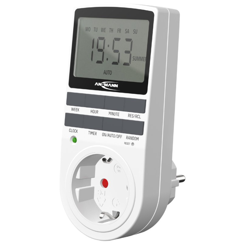 ANSMANN digital weekly timer AES4, white, 10 switching times per day, max. 3680 watts
