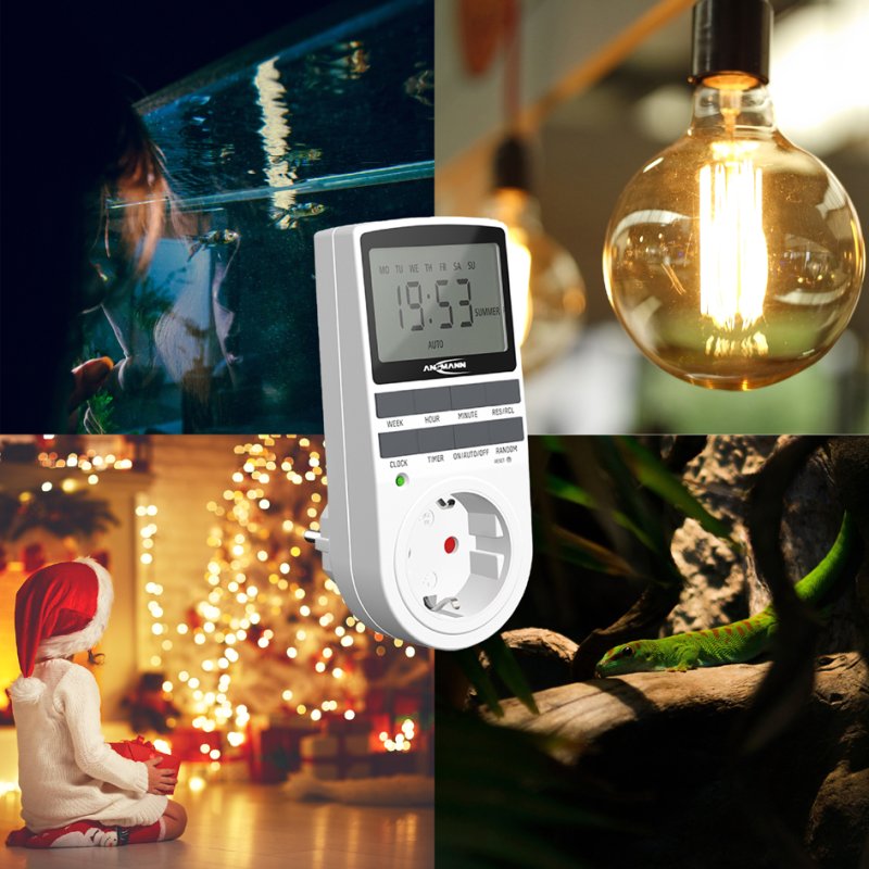ANSMANN digital weekly timer AES4, white, 10 switching times per day, max. 3680 watts