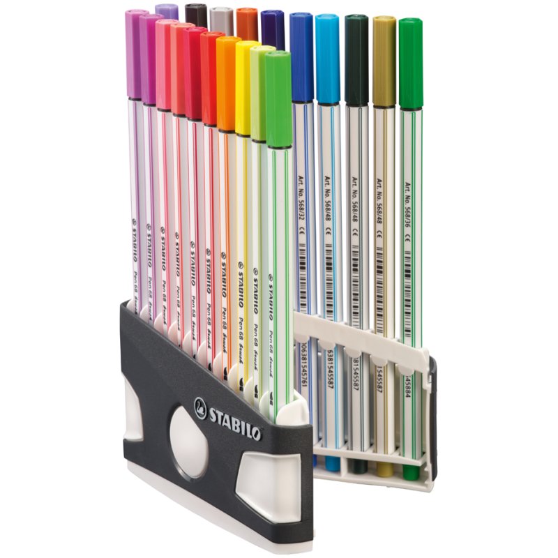 STABILO Pen 68 brush, flexible brush tip, pack of 20