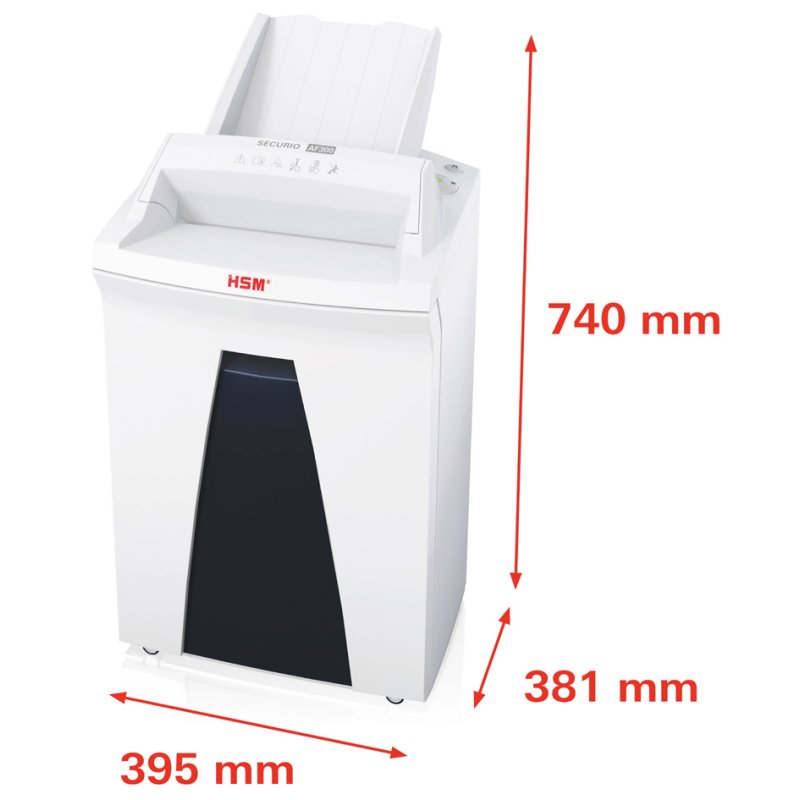 HSM SECURIO AF300 papiervernietiger, automatische invoer, 4,5 × 30 mm, 300 vel