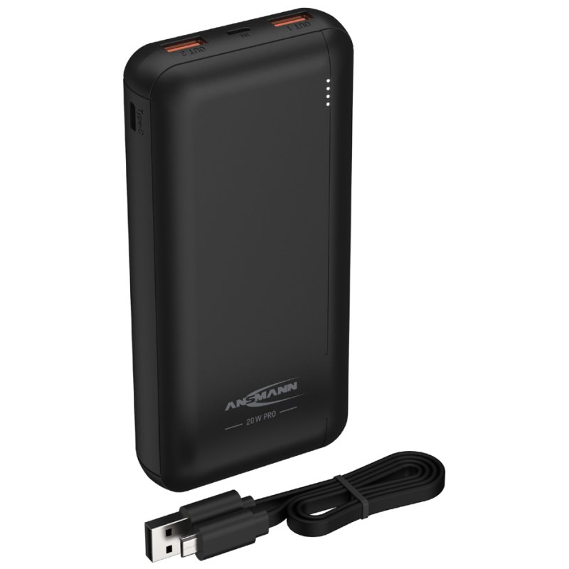 ANSMANN powerbank PB320PD, 10.000 mAh, zwart, 20 watt