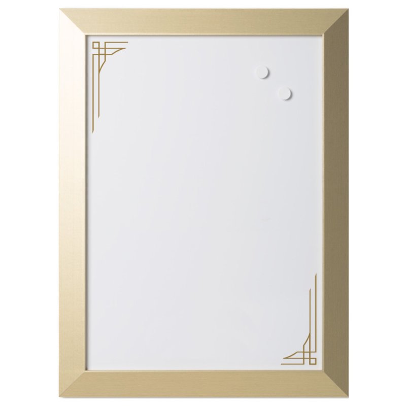 Bi-Office Design tableau blanc Kamashi, 600 × 450 mm, bordure dorée