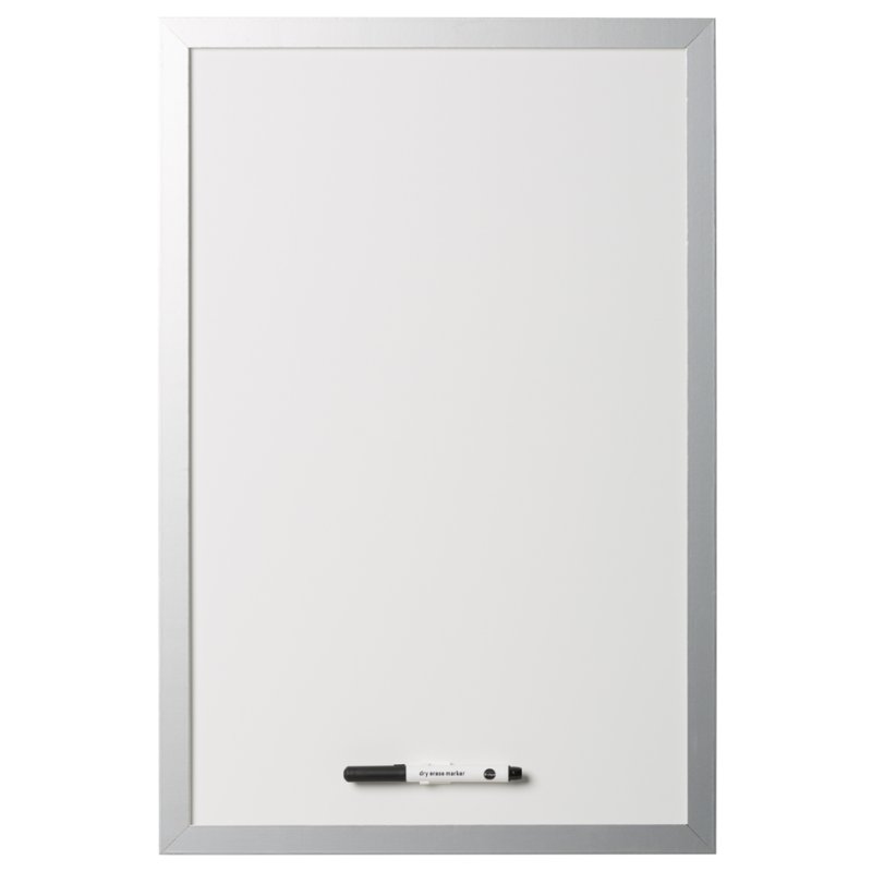 Bi-Office tableau blanc design, 600 × 200 mm, argenté, magnétique
