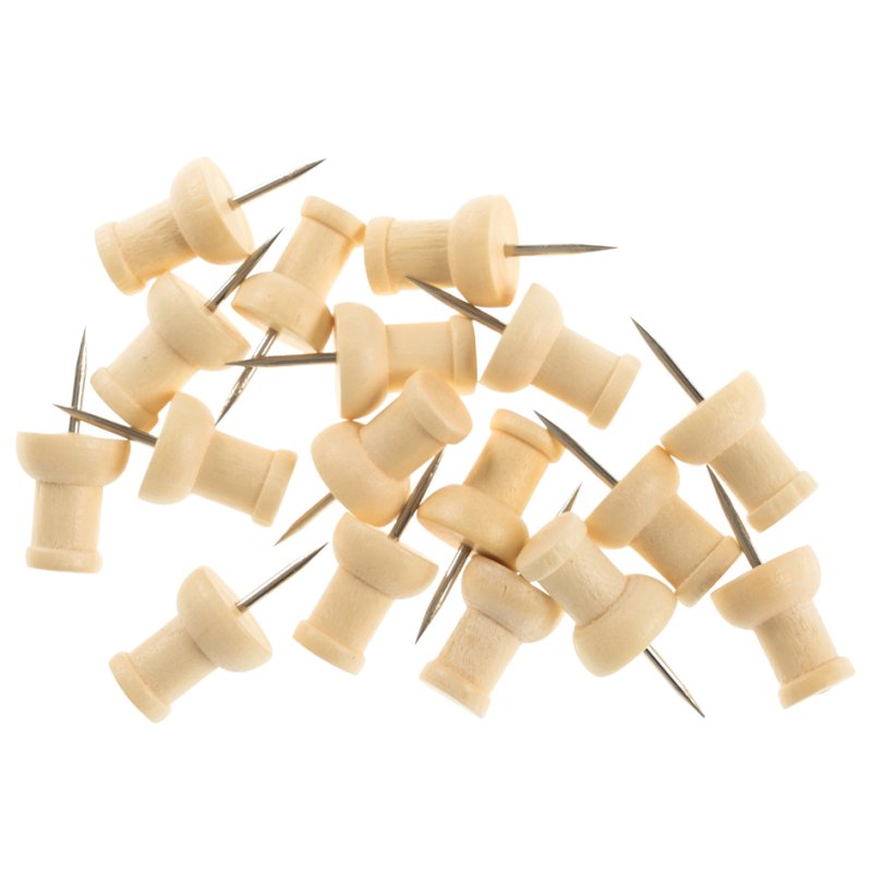 Bi-Office prikbordnaalden Earth dennenhout, 230 mm, rvs pin, 20 stuks