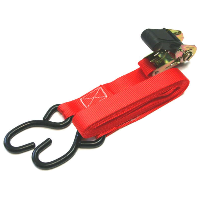 IWH sangle d'arrimage avec cliquet et crochets, 25 mm × 5 m, rouge, 2 pcs