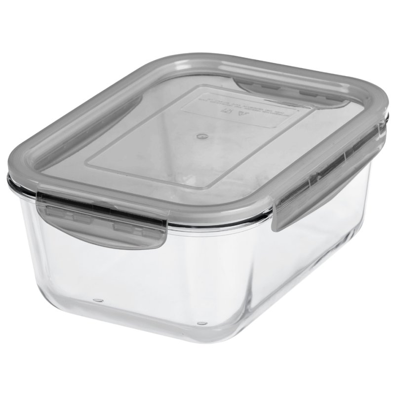GastroMax glazen vershouddoos, 0,25 liter, grijs, 140×103×50 mm