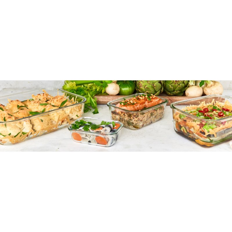GastroMax glazen vershouddoos, 0,25 liter, grijs, 140×103×50 mm