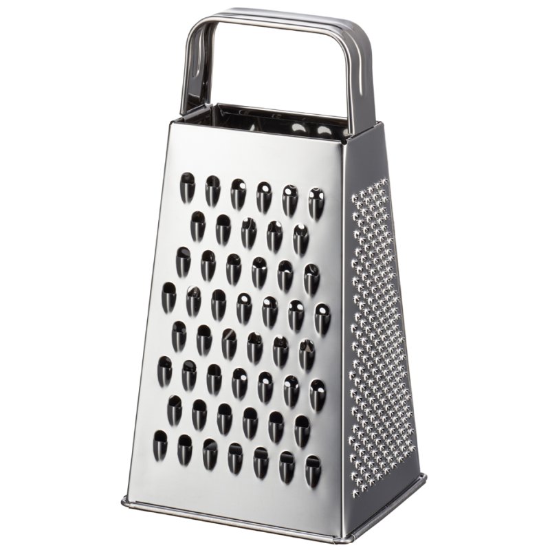 GastroMax vierkante rasp van edelstaal, 4 reibvlakken, 120×95×215 mm