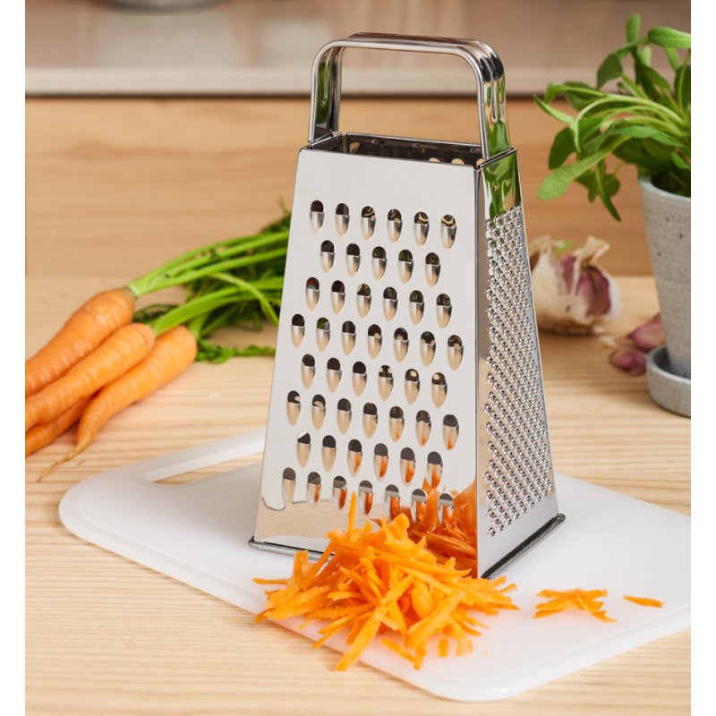 GastroMax vierkante rasp van edelstaal, 4 reibvlakken, 120×95×215 mm