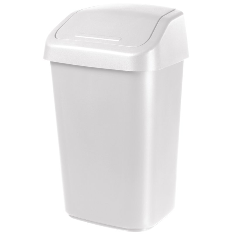 Orthex poubelle avec couvercle articulé, 10 litres, blanc, PP