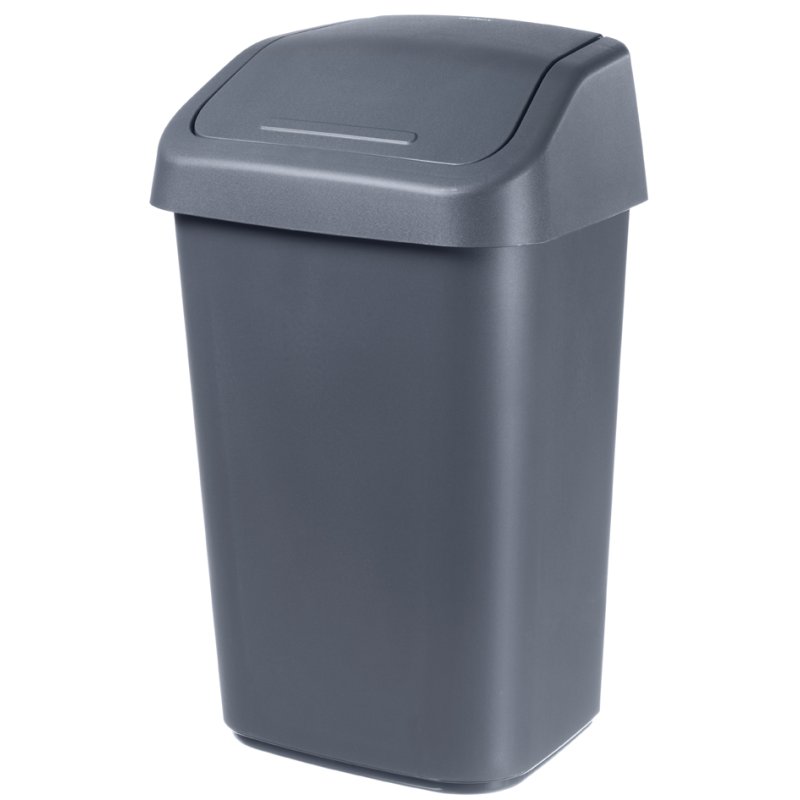 Orthex poubelle avec couvercle articulé, 10 litres, blanc, PP
