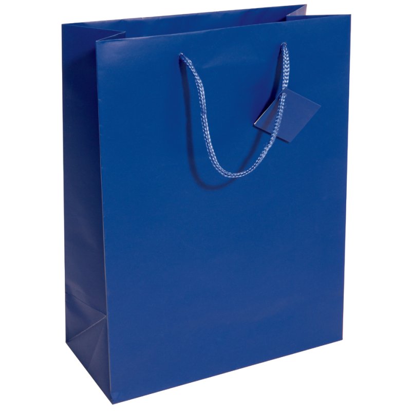 Sigel sac cadeau avec vernis mat, taille S, bleu outremer, 170×90×230 mm