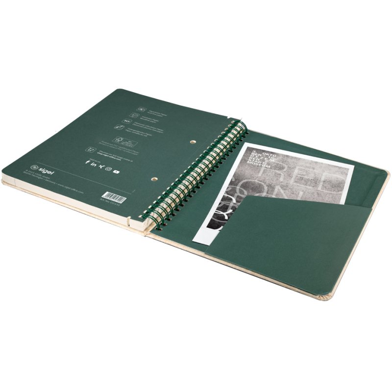 sigel bloc-notes Conceptum Nature Edition, A5, couverture rigide bambou, 80 feuilles