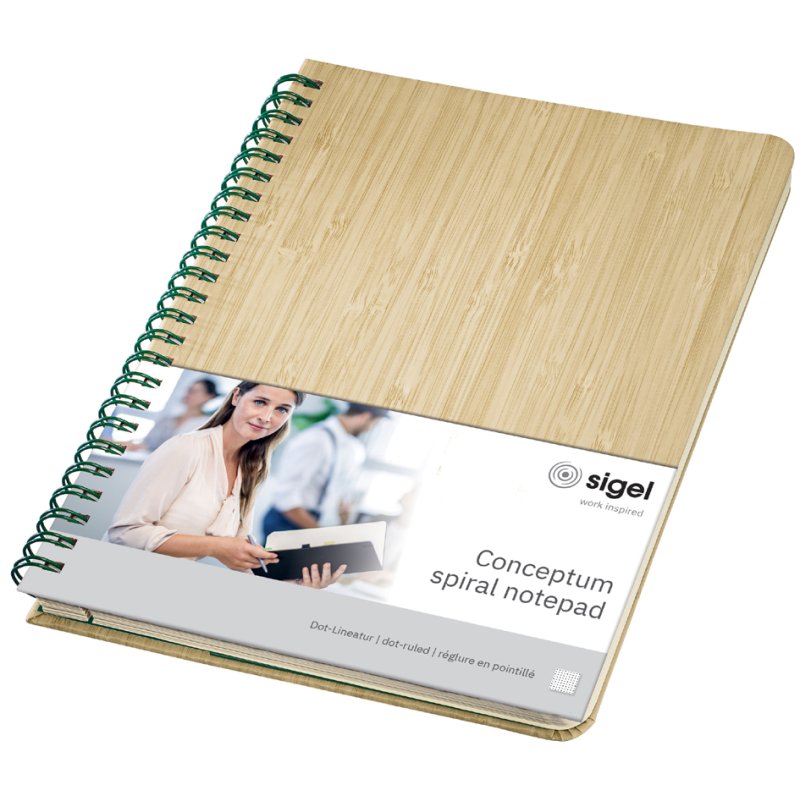 sigel bloc-notes Conceptum Nature Edition, A5, couverture rigide bambou, 80 feuilles