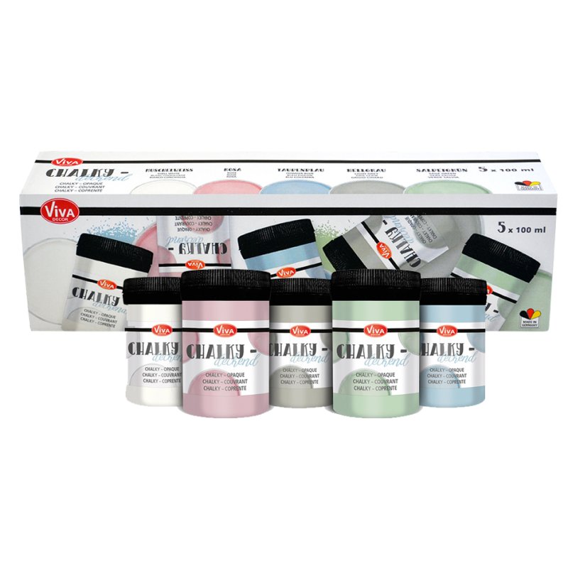 Viva Decor chalk paint set pastel shades, 5-piece, 5 × 100 ml