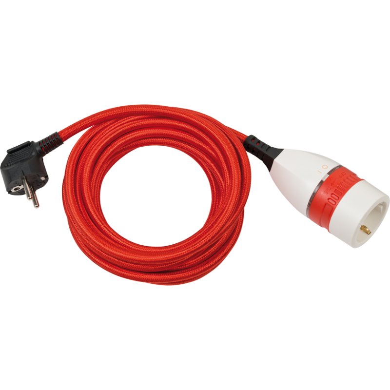brennenstuhl Câble d'extension avec interrupteur, 5 mètres, rouge/blanc/noir