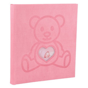 Prentalbum Teddybeer, 290 x 320 mm, roze