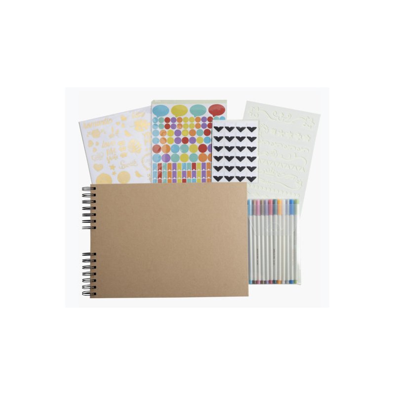 EXACOMPTA scrapbook startset SCRAP ADDICT, zwart, 320×220 mm, 70 pagina's