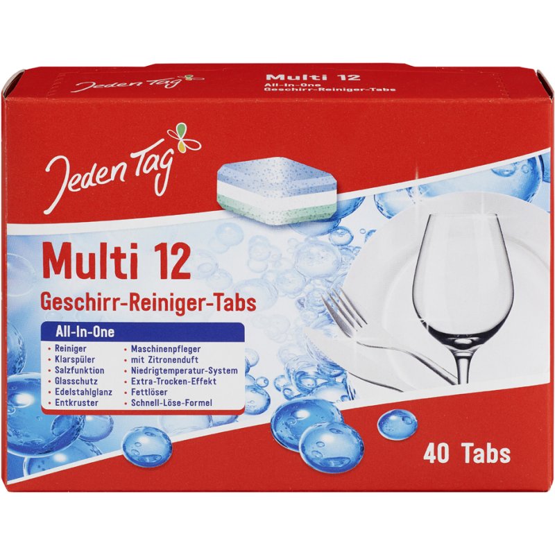 Jeden Tag tablettes lave-vaisselle Multi, 12 fonctions, 40 pièces