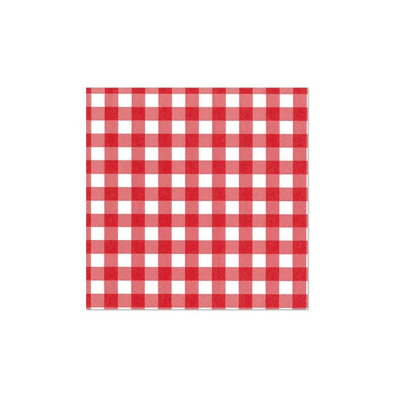 PAPSTAR servetten vichy ruit, rood-wit, 33×33 cm, 100 stuks