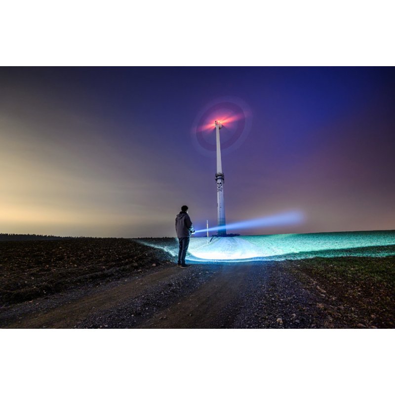 ANSMANN HS20R Pro LED zaklamp, oplaadbaar, zwart/rood, 1700 lumen