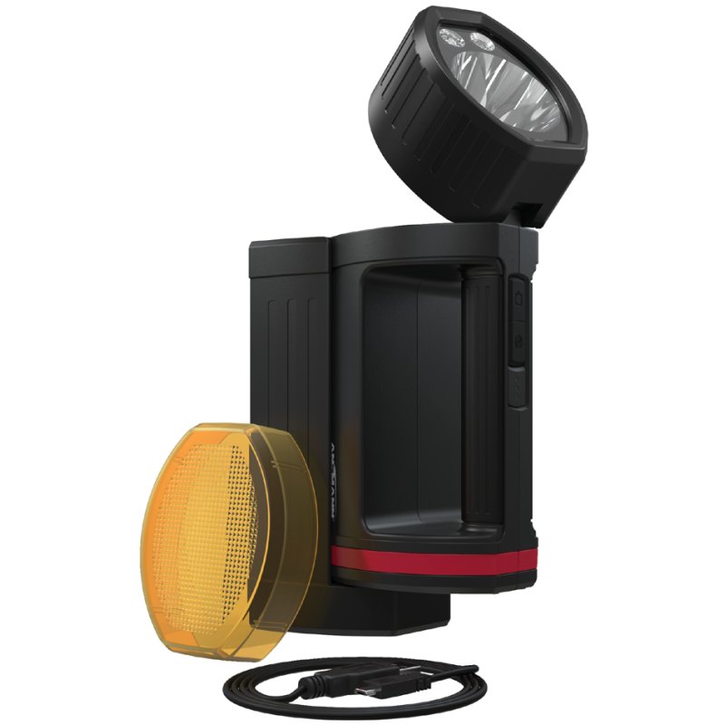 ANSMANN HS20R Pro Lampe torche LED, rechargeable, noir/rouge, 1700 lumens