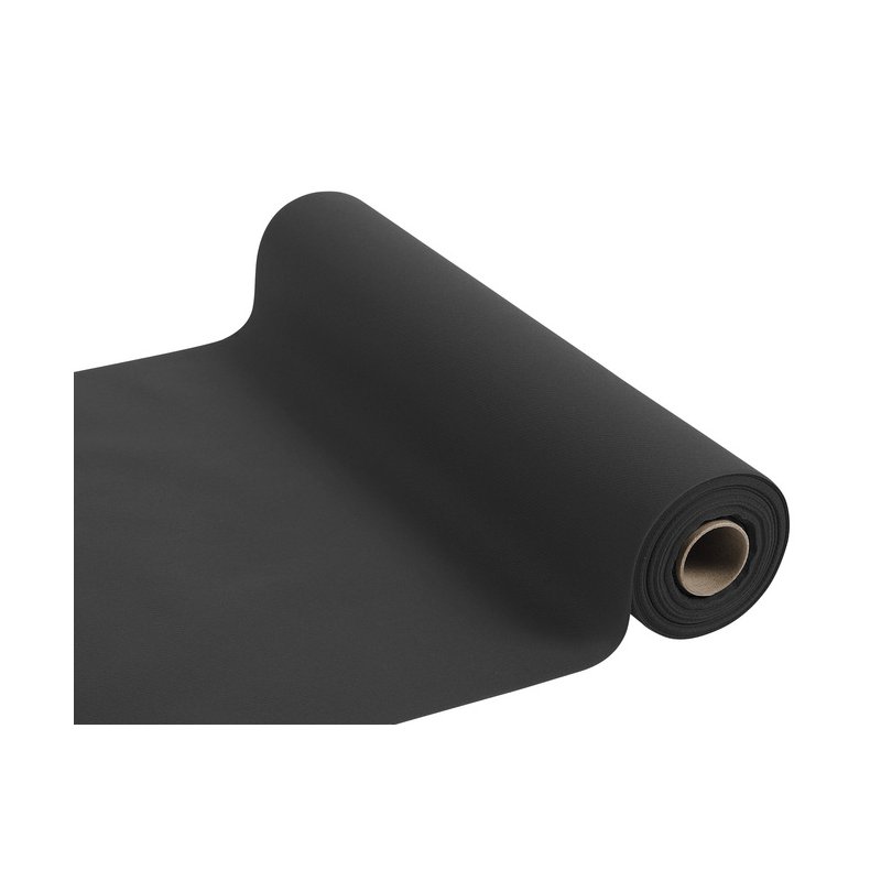 PROnappe tafelloper airlaid, zwart, 0,40 × 24,0 m, geperforeerd