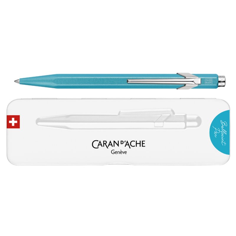 CARAN D'ACHE stylo bille 849 Colormat-X, vert, recharges disponibles, aluminium